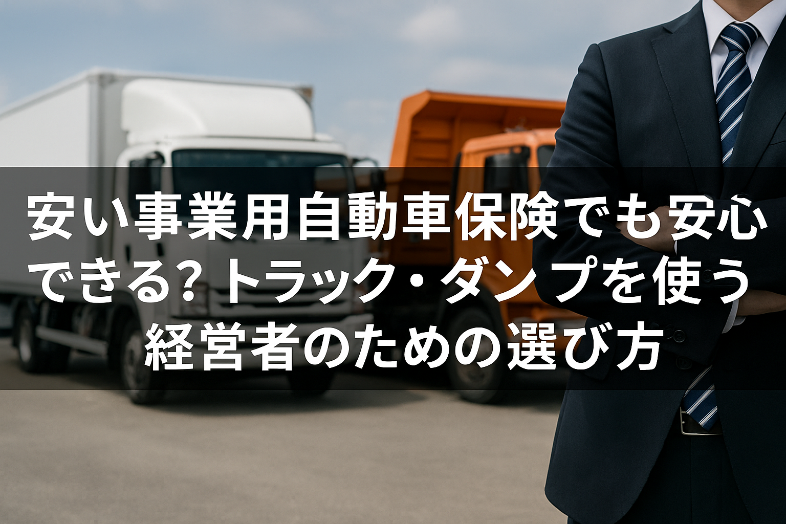 安い事業用自動車保険でも安心できる？トラック・ダンプを使う経営者のための選び方